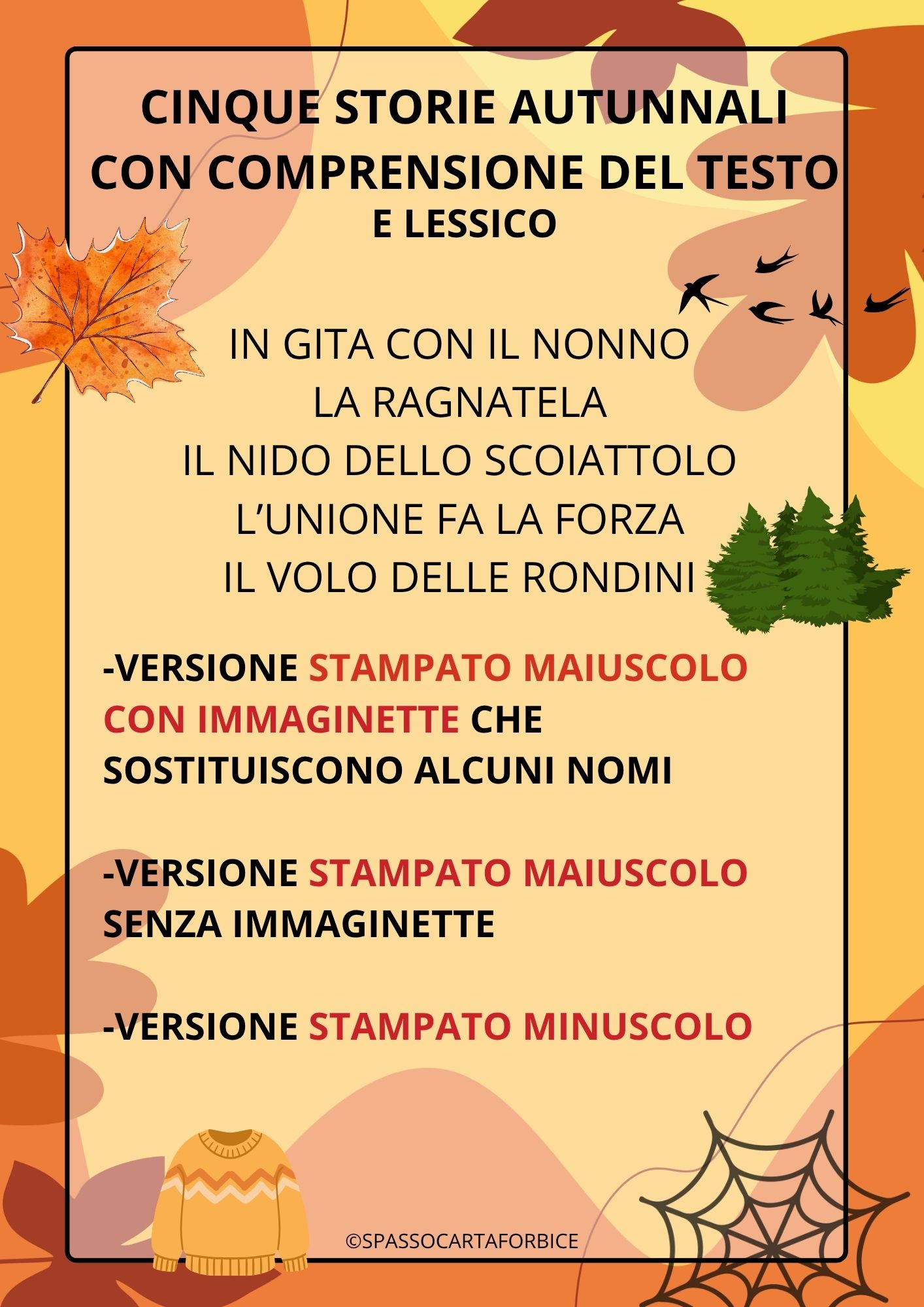 comprensione del testo autunno