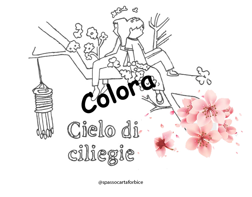 Colora la copertina del libro cielo di ciliegie