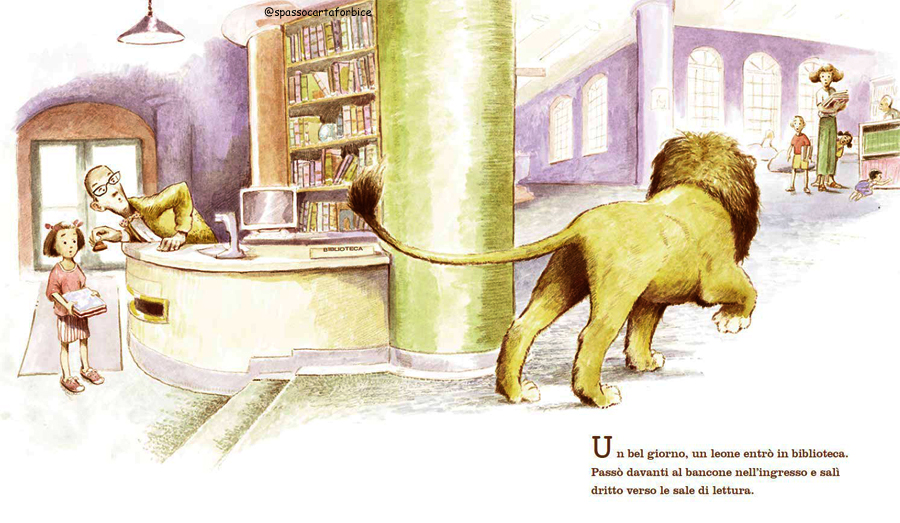 libri per bambini Un Leone in biblioteca