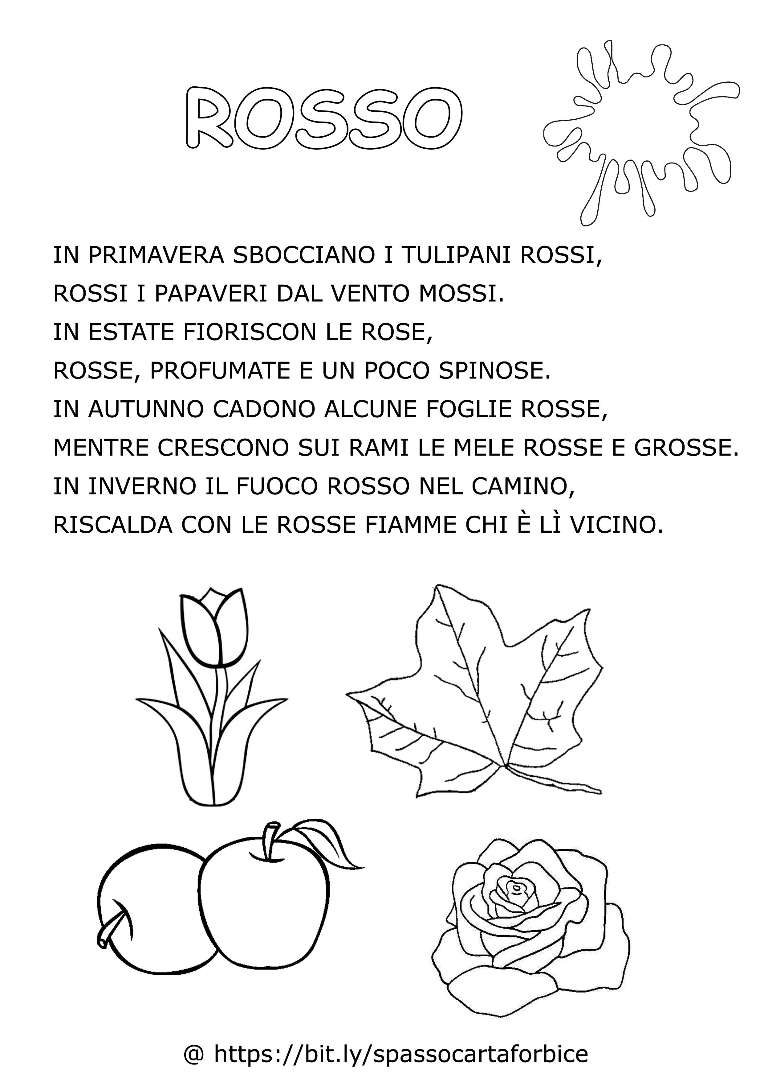 filastrocca del colore rosso scheda didattica