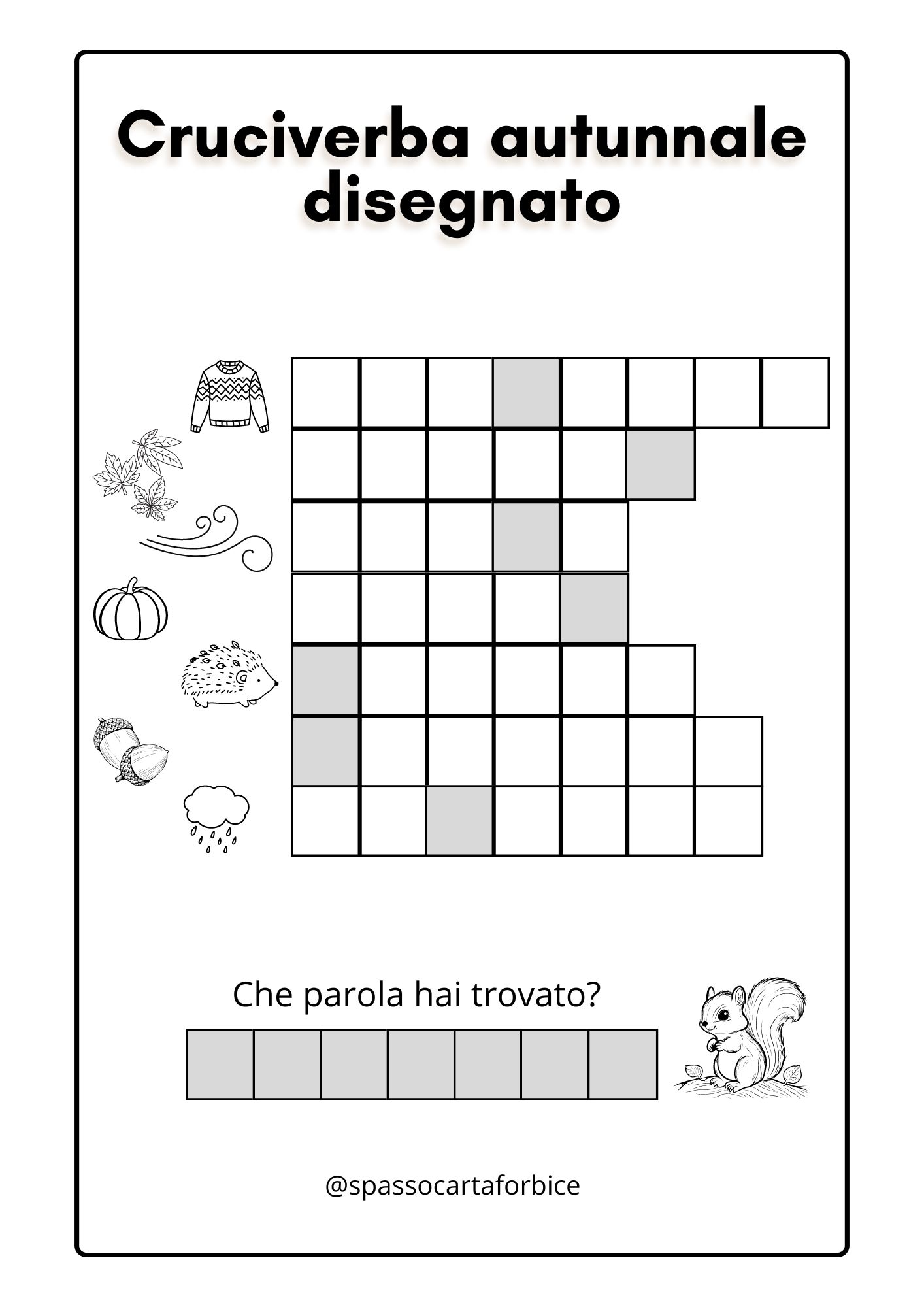 gioco cruciverba frutta parole in stampatello maiuscolo