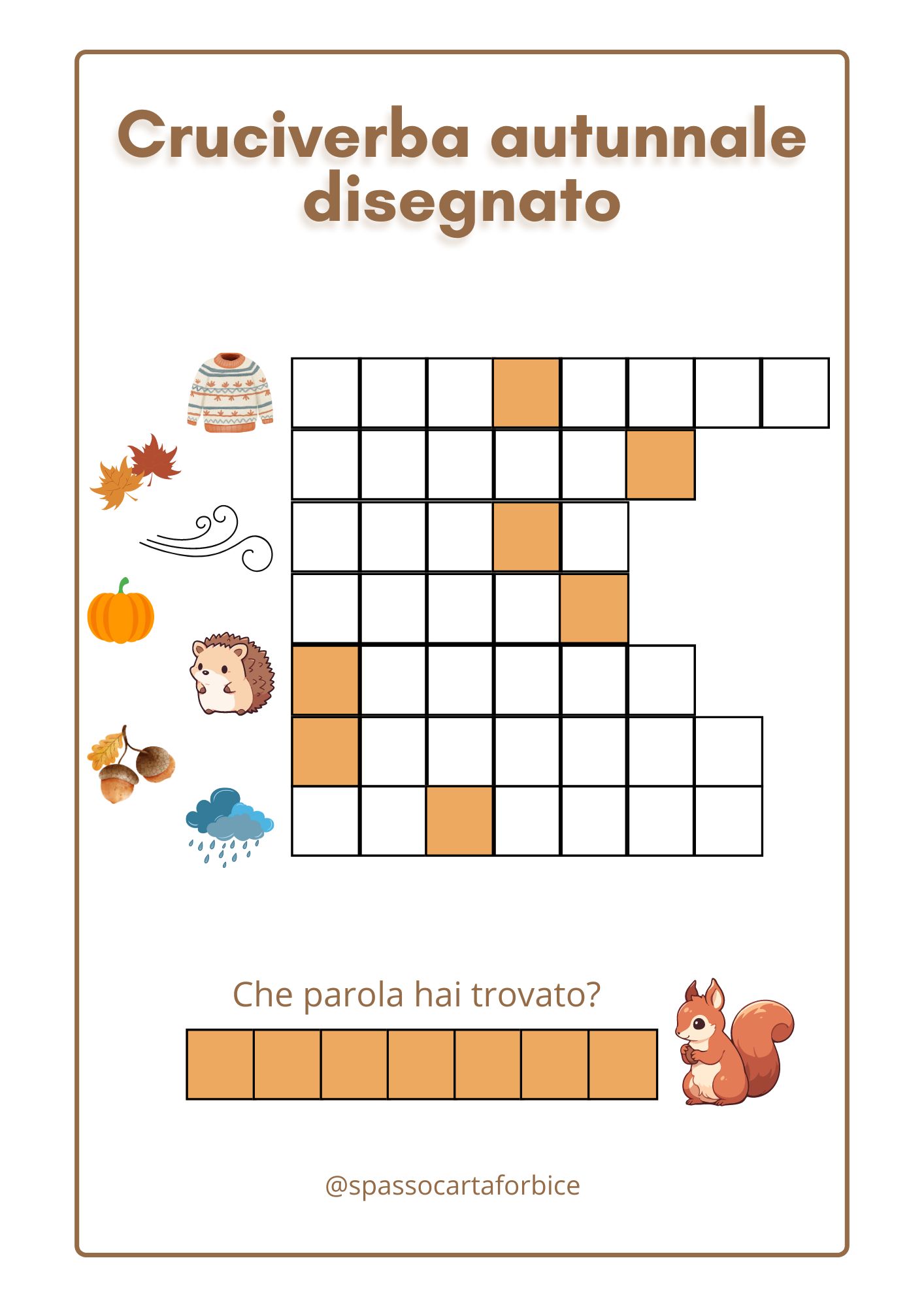 gioco cruciverba frutta parole in stampatello maiuscolo