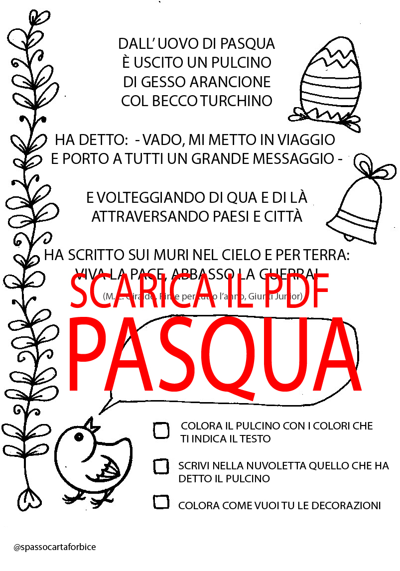 scheda didattica pasqua scuola infanzia e primaria