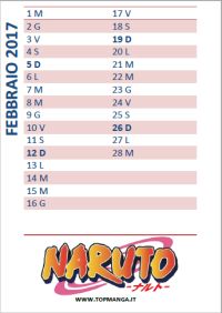 calendario anime manga 2017