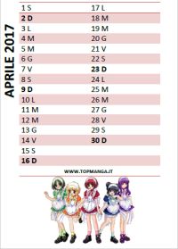 calendario anime manga 2017