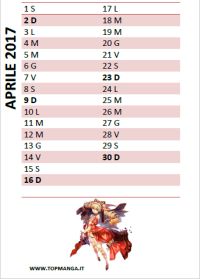 calendario anime manga 2017