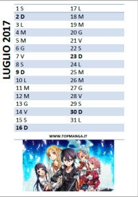 calendario anime manga 2017