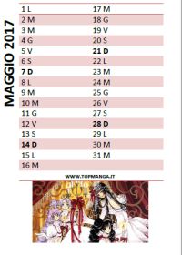 calendario anime manga 2017