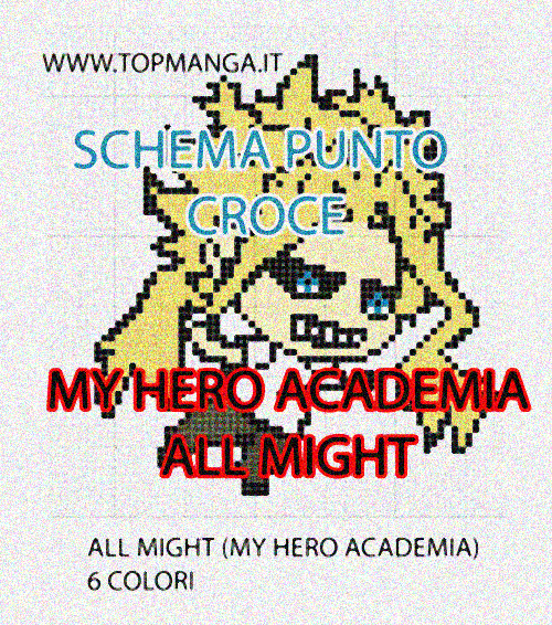 schema punto croce anime manga