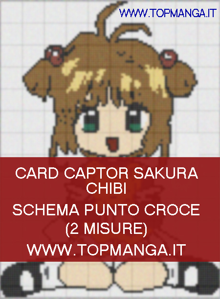 schema punto croce anime manga