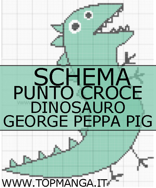 schema punto croce dinosauro george peppa pig