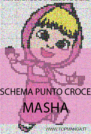 schema punto croce masha e orso