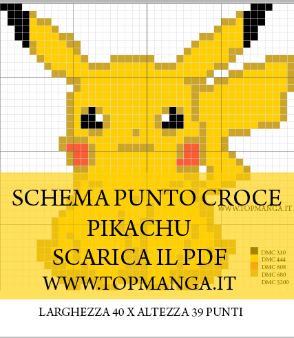 schema punto croce Pokemon - Pikachu