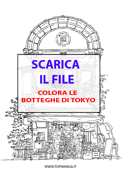 immagini da colorare delle botteghe di tokyo in bianco e nero