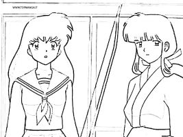 immagini da colorare di inuyasha kagome