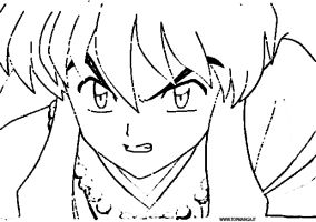 immagini da colorare di inuyasha kagome
