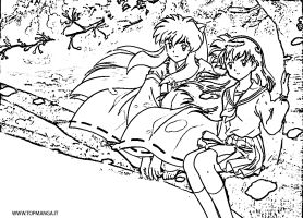 immagini da colorare di inuyasha kagome