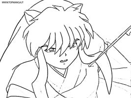 immagini da colorare di inuyasha kagome