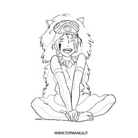 immagine da colorare mononoke