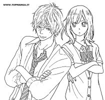 immagine da colorare WOLF GIRL & BLACK PRINCE