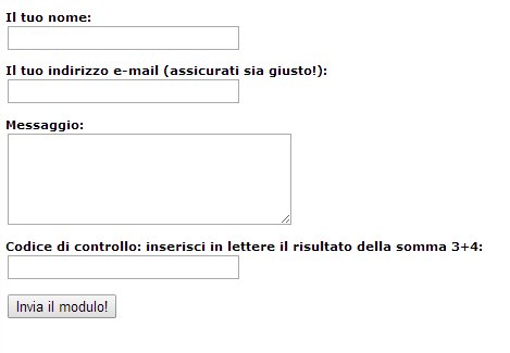 anteprima modulo contatti