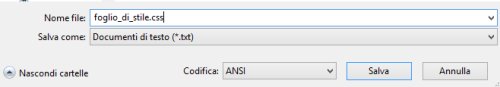 creare foglio di stile